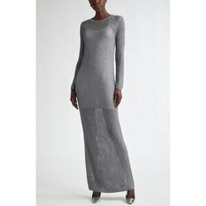 St. John Sequin Long Sleeve Mesh Knit Gown Sz XL Dress NWOT